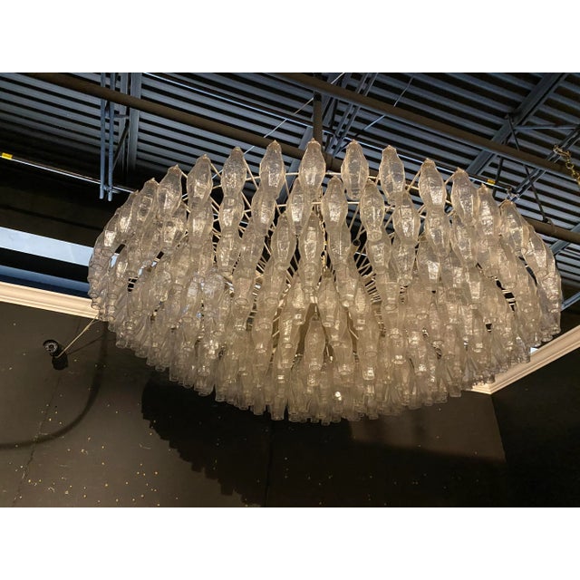 Glass 1940’s Large Glass Light Fixture For Sale - Image 7 of 8