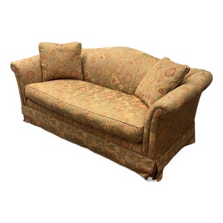 Bespoke Traditional Camelback Floral Upholstered Loveseat For Sale