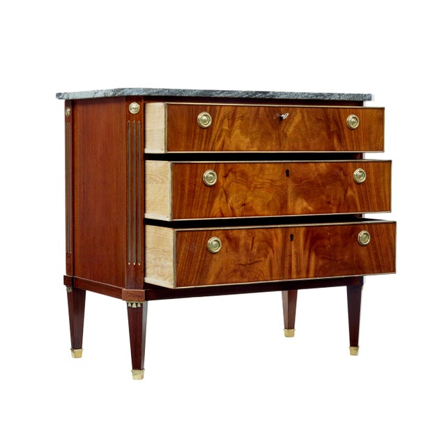 1920s 20th Century Directoire Revival Marble Top Chest of Drawers, 1920 For Sale - Image 5 of 7