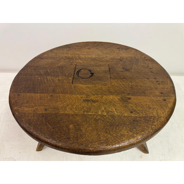 Brutalist Oak Coffee Table with Hidden Storage, Netherlands, 1960s For Sale - Image 13 of 15