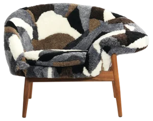 Fried Egg Right Lounge Chair Sheepskin Patchwork Mix by Warm Nordic