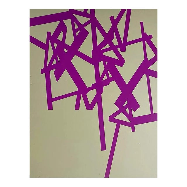 Contemporary Abstract Acrylic and Oil on Panel Painting "Untitled 2024 (Purple-Beige) " by Jasper Van Der Graaf For Sale