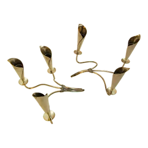Sculptural Hans Jensen Calla Lily Candle Holders Silver Plated a Pair