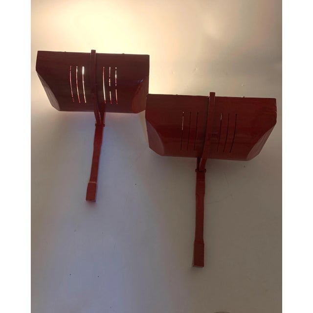 Wall lamp, pair of red and white applique internally. Very special pair of applique. Few signs of the time. Each applique...