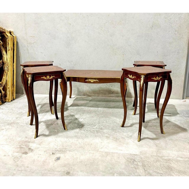 French Table Set *5 Pieces* French Style Side Tables For Sale - Image 3 of 6