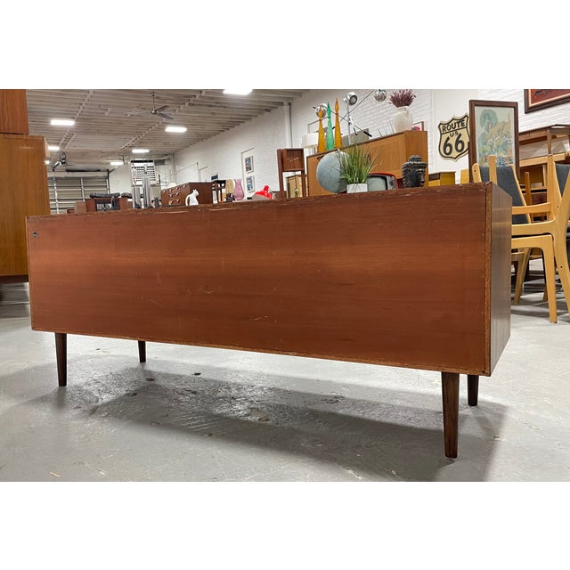 Low Danish Mid Century Modern Credenza by Sven Ellekaer for Albert Hansen Mobelfabrik | Rosewood Sideboard, Made in Denmark C. 1960’s For Sale - Image 14 of 15