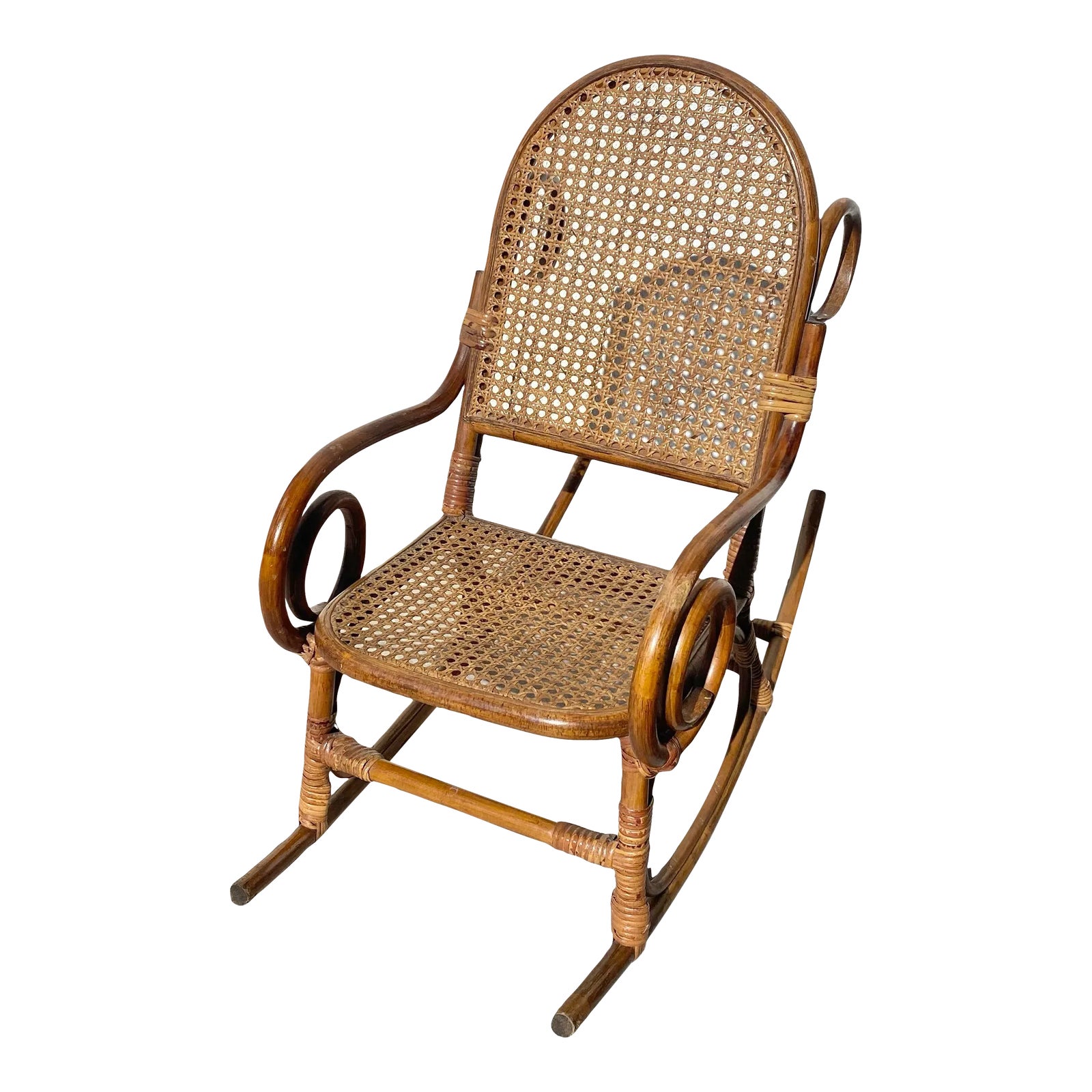 Vintage Children’s Rattan Rocking Chair Chairish