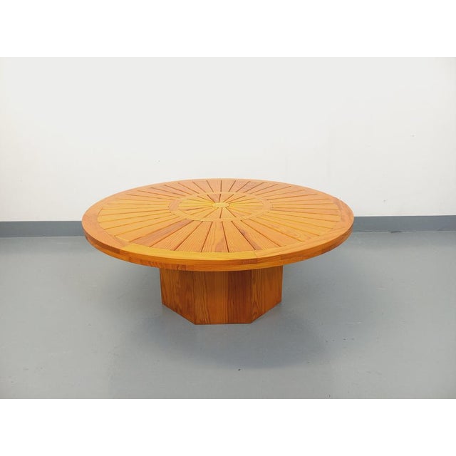 Vintage Round Pine Coffee Table, 1970s For Sale - Image 14 of 14