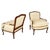 Pair Down Filled Cushions Silk Like Upholstery Carved Legs French Lounge Chairs For Sale - Image 10 of 15