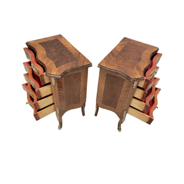 Vintage French Renaissance Revival Flared Legs Side Cabinets, A Pair For Sale In Chicago - Image 6 of 7