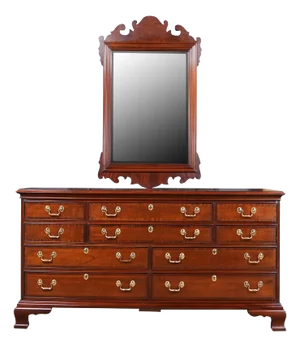 1980s Vintage Councill Triple Dresser and Mirror