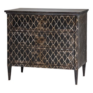 19th Century Dark Gray Painted Biedermeier Chest of Drawers For Sale