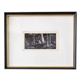California Landscape Etching by Ruth Abernethy of Green Valley Lake For Sale