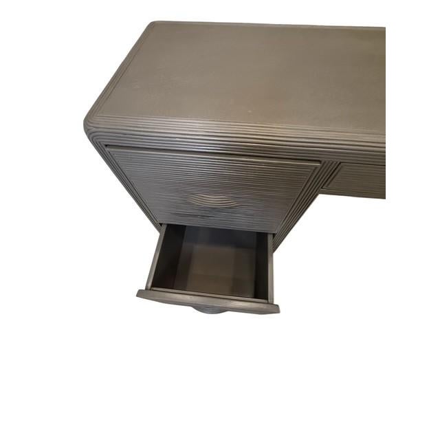 Mid 20th Century Vintage Art Deco Waterfall Writing Desk in Bronze Satin Finish For Sale - Image 5 of 11