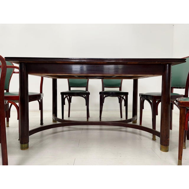 Exceptional Vienna Secession extendable dining table, model no. 994, manufactured by Jacob & Josef Kohn, Vienna, circa...