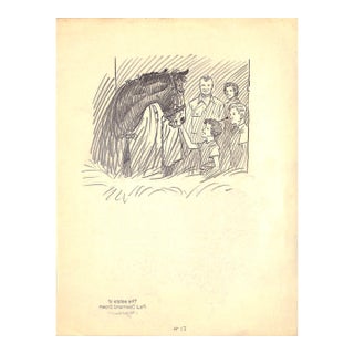 Original 1944 Pencil Drawing From Hi, Guy! The Cinderella Horse by Paul Brown 20 For Sale