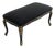 Vintage Bench in Black Linen Fabric For Sale