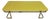 1970s Lane Furniture Lemon Yellow Lacquered Wood Coffee Table With Brass-Tone Metal Base For Sale