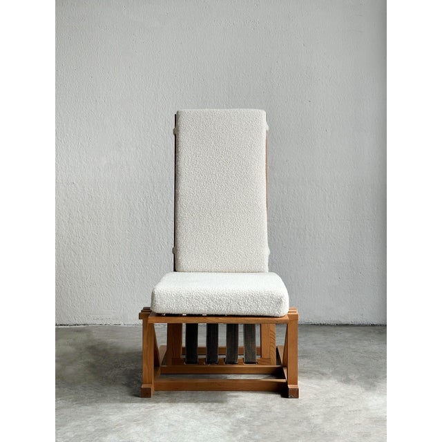 Brutalist Reclining Fabric Lounge Chair, 1960s For Sale - Image 6 of 10