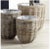 ARLETTE BASKETS, SET OF 3 Large 17 x 17 x 15.5 Medium 13.75 x 13.75 x 13.5 Small 11.25 x 11.25 x 12 The distinctive warm...