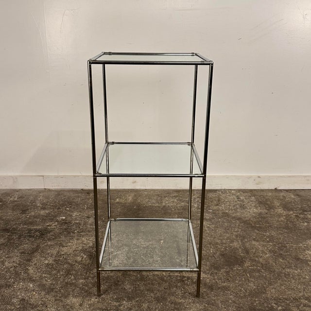 Mid-Century Modern Mid 20th Century Poul Cadovius “Abstracta” 3-Shelf Chrome and Glass Display Bookcase For Sale - Image 3 of 12