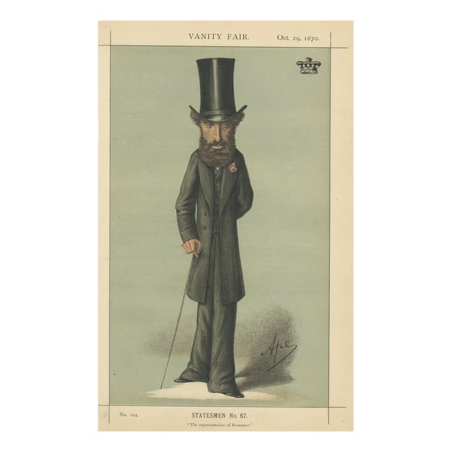 Vanity Fair, The Representative of Romance, 1870, Chromolithograph on Paper For Sale