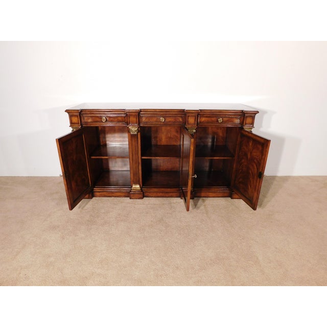 Vintage 1990s Massive Hickory White Flame Mahogany Locking 4 Door Sideboard Server For Sale - Image 13 of 14