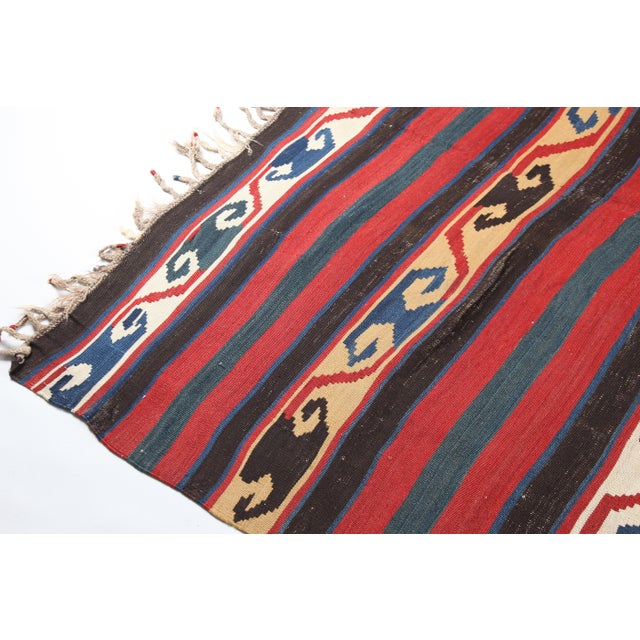 Antique Caucasian Handwoven Kazak Kilim Rug -5' 10'' X 7' 5'' For Sale - Image 10 of 14