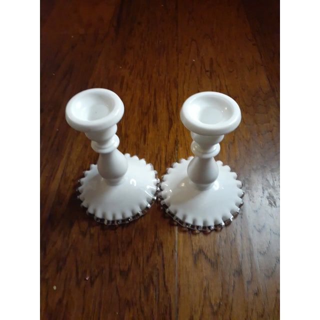 Pair of 1970s Fenton Silvercrest Candlestick Holders For Sale In Dallas - Image 6 of 7
