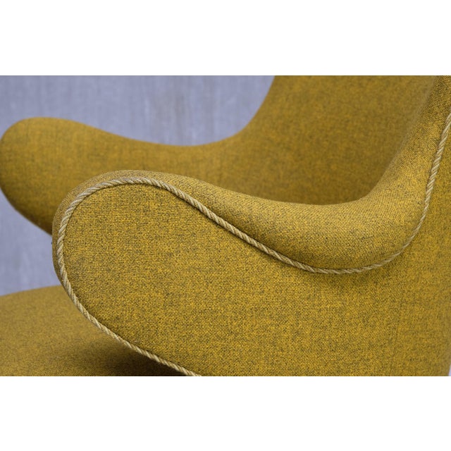 Armchairs in Birch and Chartreuse Wool, 1940s, Set of 3 For Sale - Image 13 of 17