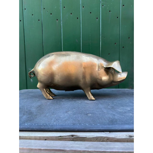 English Brass Piggy Bank, 1920s For Sale - Image 6 of 10