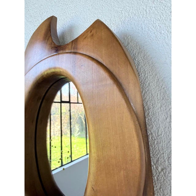 Organic Walnut Mirror, 1960s For Sale - Image 17 of 18