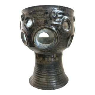 1970s Brutalist Frances Senska Montana Studio Pottery Compote For Sale