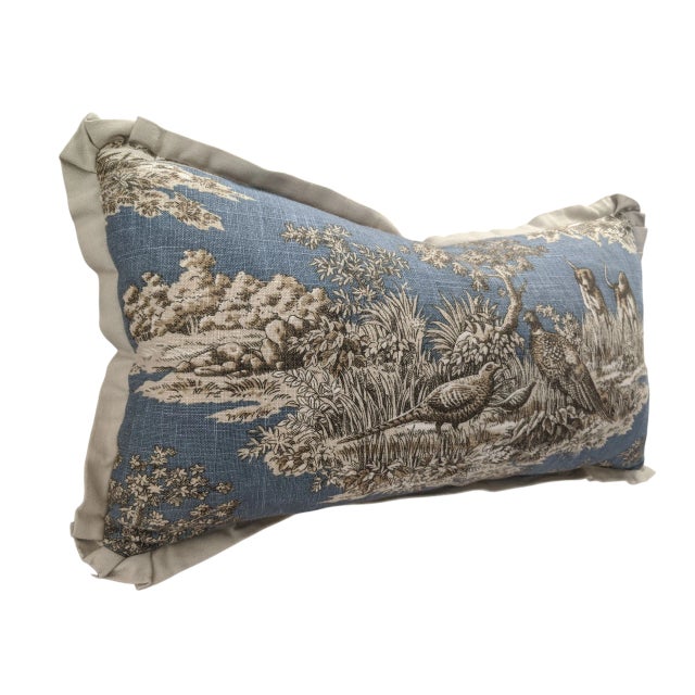 Lee Jofa Custom Decorator Hunting Dog and Quail Bird Throw Pillow For Sale - Image 4 of 12