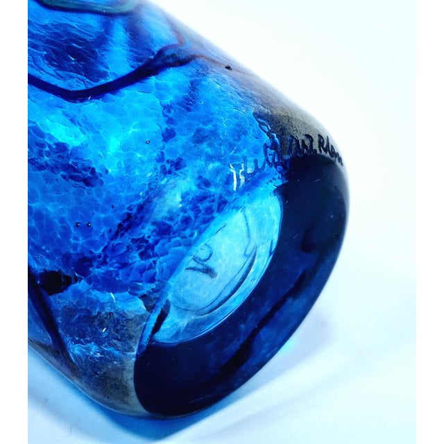 Robert Held Art Glass Iridescent Blue Bud Vase For Sale - Image 10 of 11