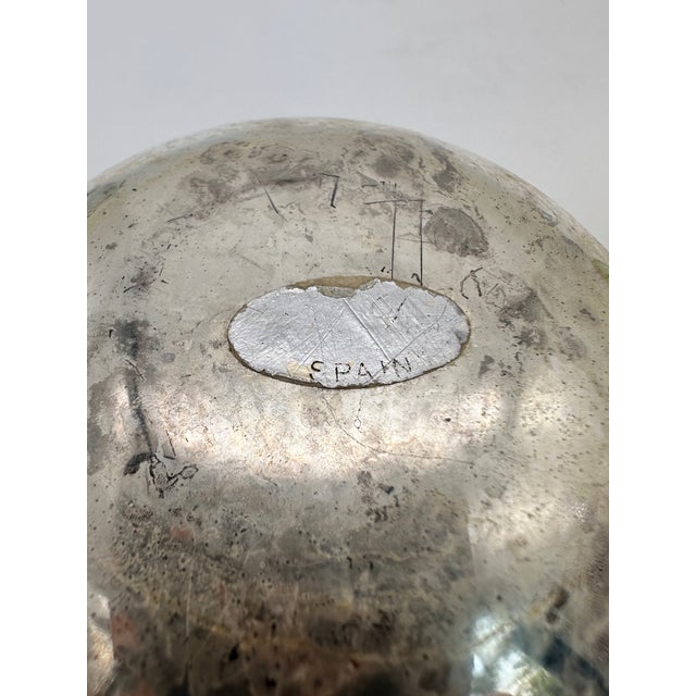 Silver-Plated Sugar Bowls With Carved Horn Spoons Engraved "K"- Pair For Sale - Image 4 of 9