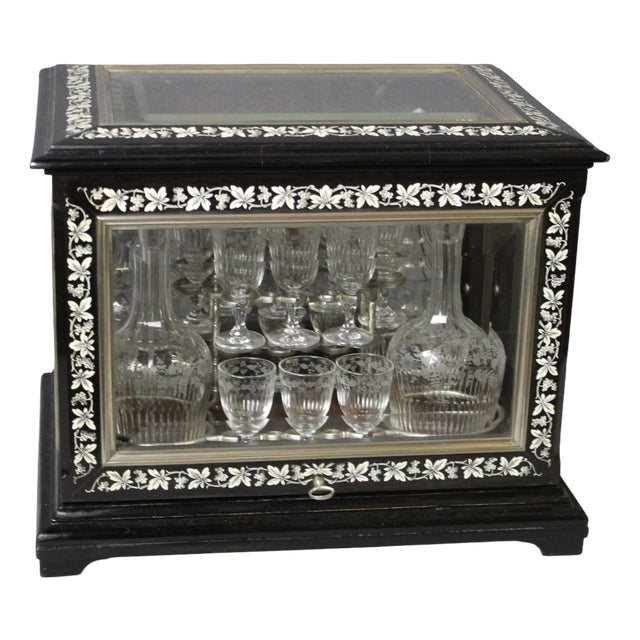 Napoleon III Liqueur Cellar with Grape Bunches, 1800s For Sale