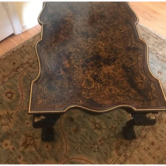 1920s Ebonized and Painted Faux Tortoise Shell Coffee Table For Sale - Image 11 of 13