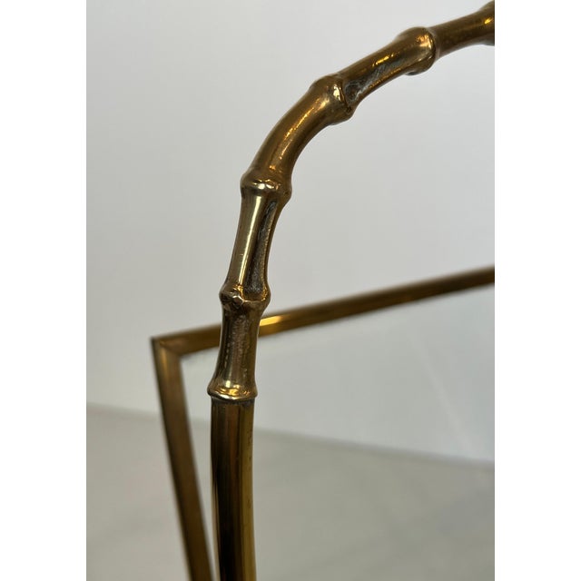 1940s Faux bamboo bronze and brass magazine rack by Maison Baguès For Sale - Image 6 of 12