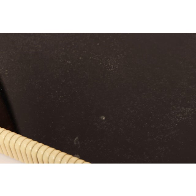 Art Deco Cream and Black Woven Rubber Vanity/Serving Tray With Glass Surface For Sale - Image 15 of 15