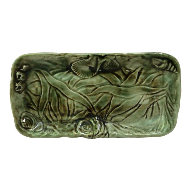 C. 1950 French Majolica Shell Platter For Sale