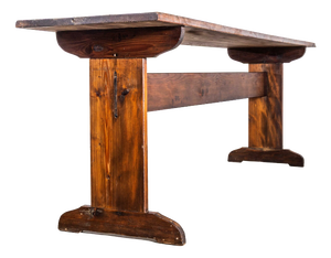 Arts and Crafts French Scrubbed Top Dining Table, 1940s