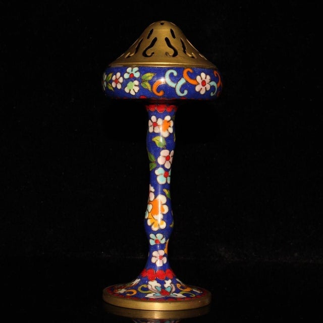 Late 19th Century Cloisonné Enamel Censer With Pierced Lid, 613g For Sale - Image 4 of 9