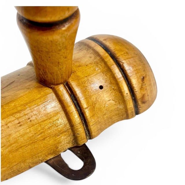 Brown Antique French Provincial Faux Bamboo Wood 5 Peg Coat Hat Rack For Sale - Image 8 of 12