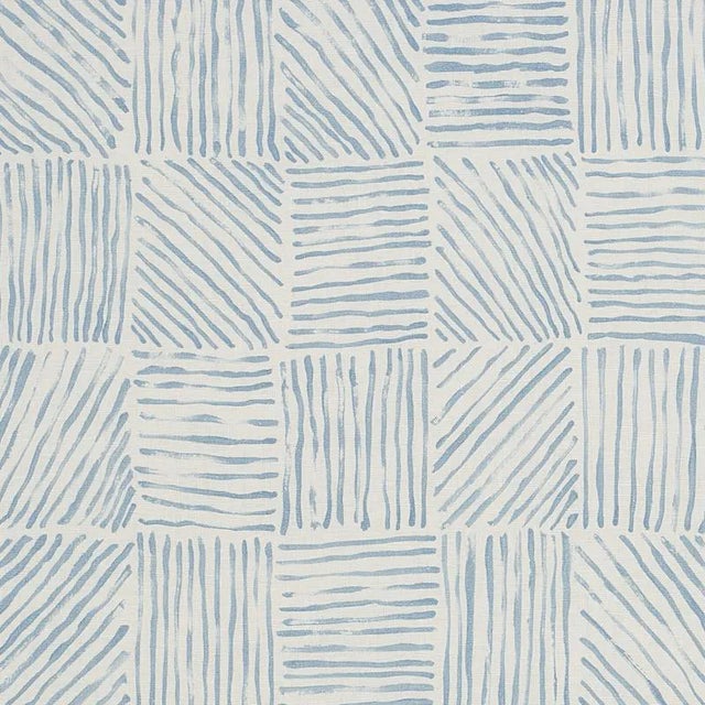 Sample - Schumacher X Caroline Z Hurley Katama Fabric in Sky For Sale