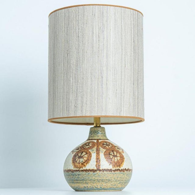 Ceramic Table Lamps with Silk Shades by Noomi Backhausen for Soholm, Denmark, 1960s, Set of 2 For Sale - Image 12 of 13