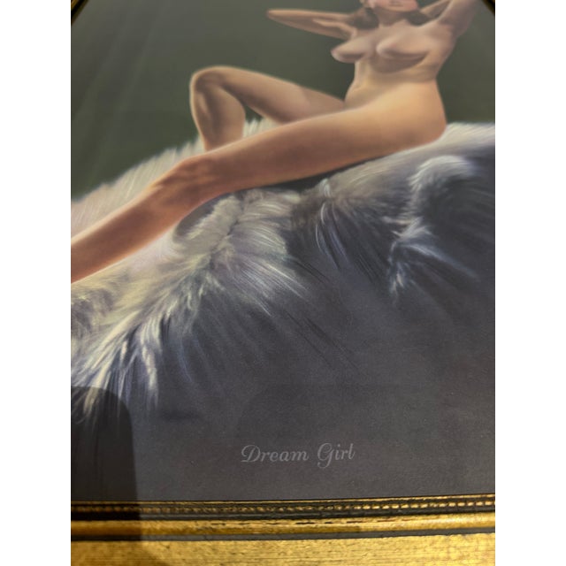1950s Vintage Earl Moran "Dream Girl" Framed Pin-Up Print | Hollywood Glamour | Mid-Century Wall Art | 22 X 18 For Sale - Image 5 of 5