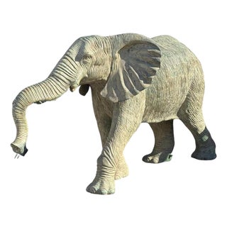 Life-Size Bronze Elephant Sculpture, 1990 For Sale