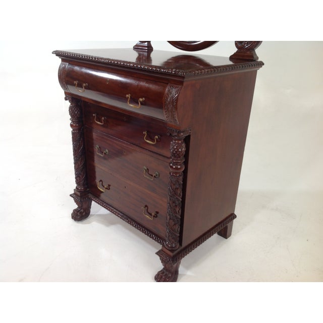 Antique Empire Highly Carved Dresser With Mirror Chairish