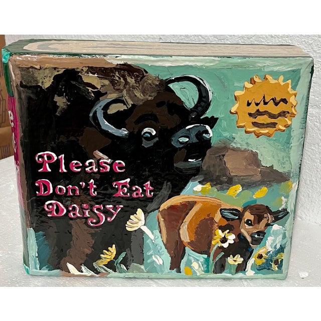 Jean Lowe, Book Sculpture Paper Mache Enamel Painting Jean Lowe Please Don't Eat Daisy For Sale - Image 16 of 18